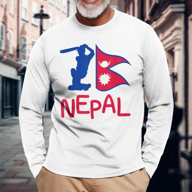 Nepal Cricket Jersey 2024 Cricket Flag Of Nepal Long Sleeve TShirt