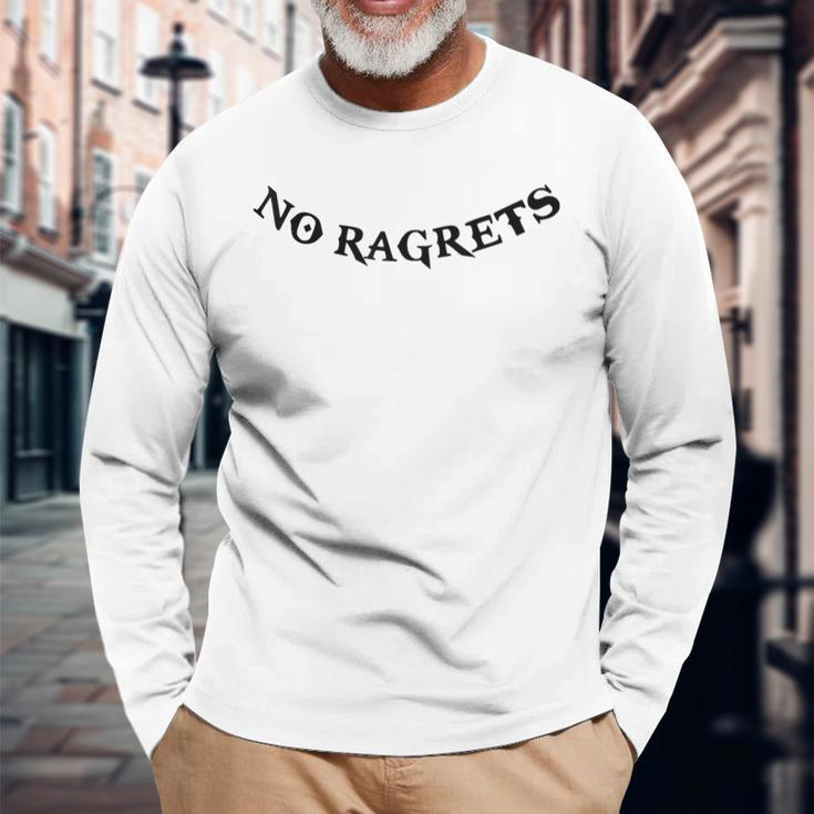 No Ragrets Tattoo Punk White Trash Trailer Park Boy Long Sleeve T-Shirt Gifts for Old Men