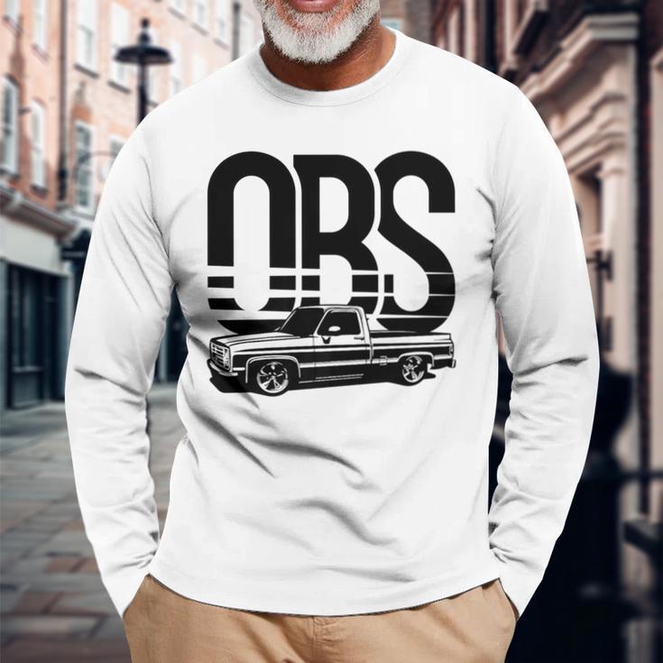 Obs Old Body Style Lowered Truck Vintage Car Show Long Sleeve T-Shirt Gifts for Old Men