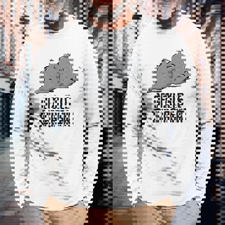 Offizielles Schlaf Elefant Elefanten White Langarmshirts Geschenke für alte Männer