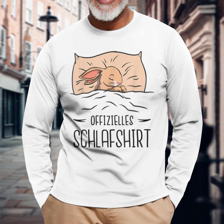 Offizielles Schlaf Süßer Hase Beim Schlafen Langarmshirts Geschenke für alte Männer