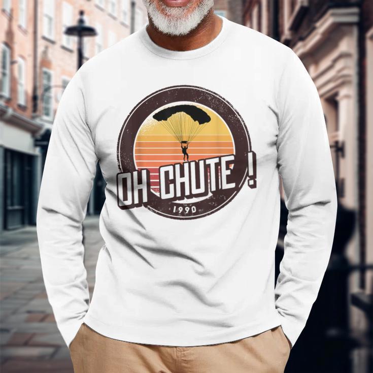 Oh Chute Vintage Parachute Long Sleeve T-Shirt Gifts for Old Men