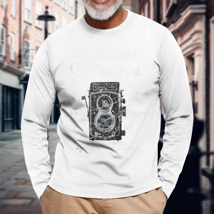 Old Vintage Rolleiflex Camera Distressed Long Sleeve T-Shirt Gifts for Old Men