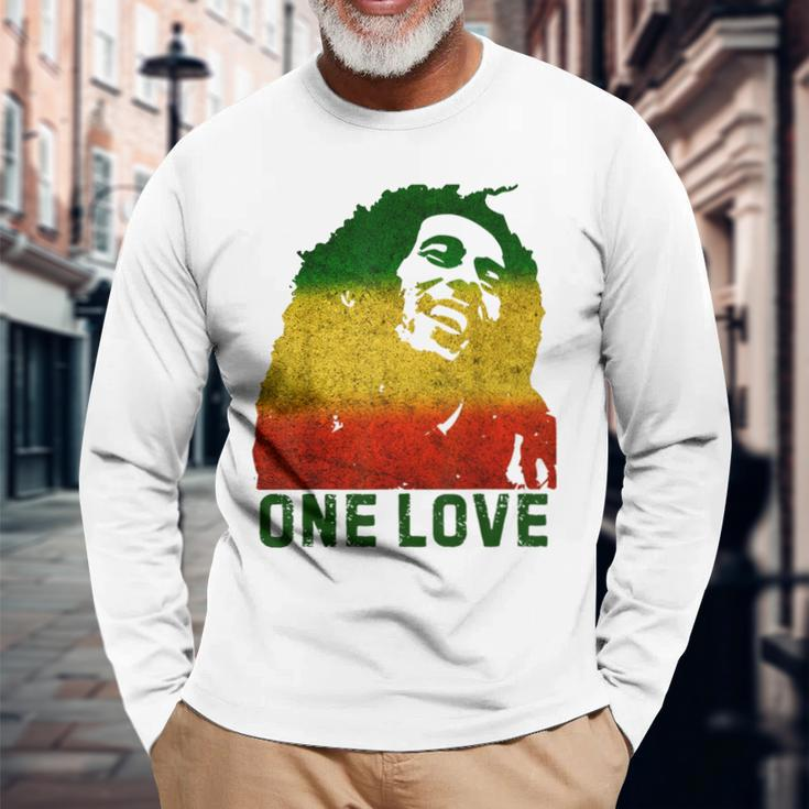One Reggae Love Reggae Music Lover Jamaica Rock Roots Long Sleeve T-Shirt Gifts for Old Men