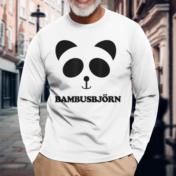 Panda-Gesicht Langarmshirts Bambusbjörn, Witzig & Unisex Weiß Geschenke für alte Männer