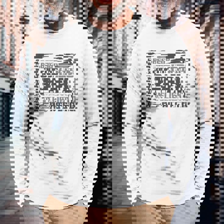 Papa Bricoleur Protecteur Héros Fête Des Pères Papa T-shirt à manches longues Cadeaux pour les vieillards