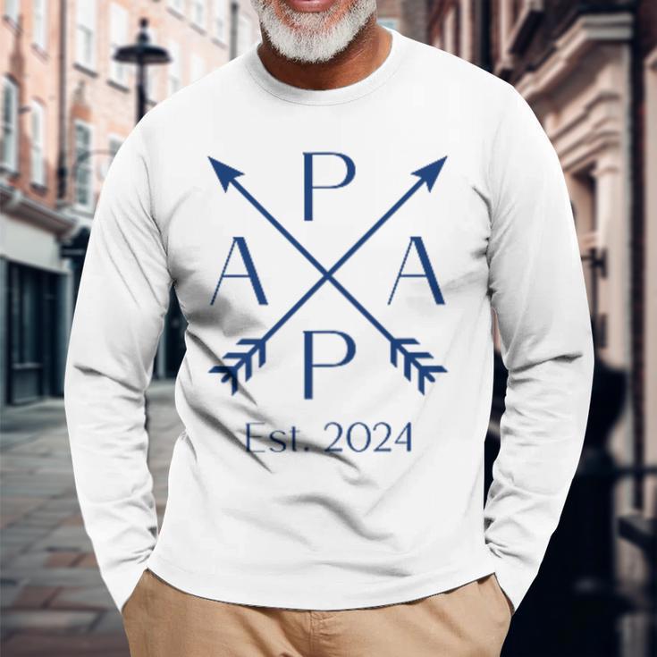 Papa Est 2024 Papa Est 2024 Langarmshirts Geschenke für alte Männer