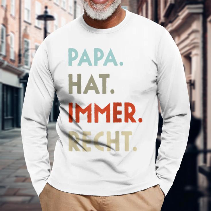 Papa Hat Immer Recht Lustige Idee Zumatertag Raglan Langarmshirts Geschenke für alte Männer