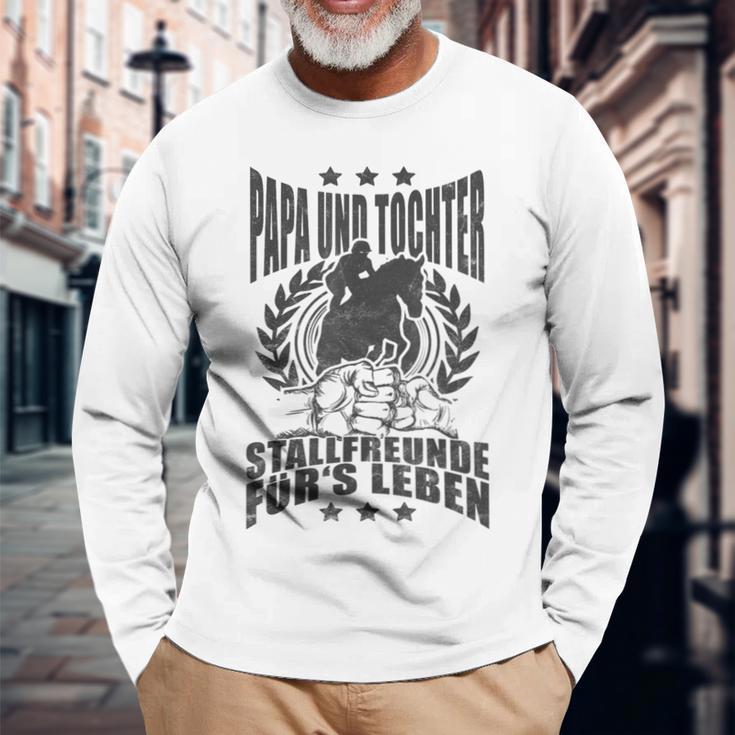 Papa Und Tochter Stallfreunde Für Leben Reiten Langarmshirts Geschenke für alte Männer