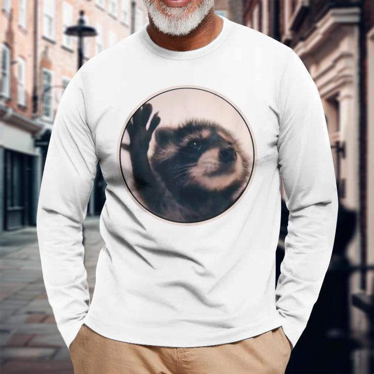 Pedro Raccoon Dancing Popular Internet Meme Mapache Dance Long Sleeve T-Shirt Gifts for Old Men