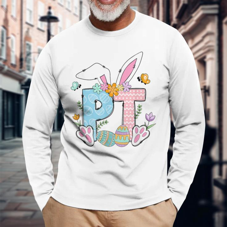 Physical Therapy Easter Bunny Pt Physical Therapy Pta Long Sleeve T-Shirt Gifts for Old Men