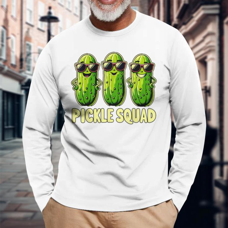Pickle Squad Dill Pickle Costume Vegan Pickle Crew Long Sleeve T-Shirt Gifts for Old Men