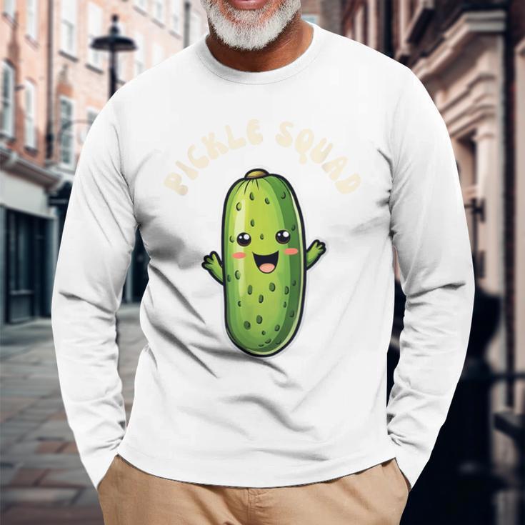 Pickle Squad Pickles Lover Long Sleeve T-Shirt Gifts for Old Men