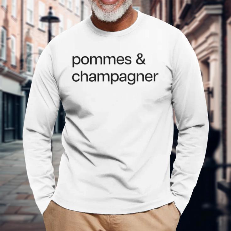 Pommes & Champagner X Liebe Champagne Frites Love Fun Langarmshirts Geschenke für alte Männer