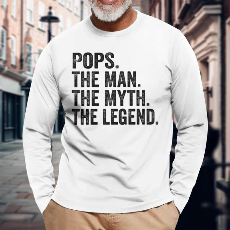 Pops Der Mann Der Mythos Die Legende Papaatertag Langarmshirts Geschenke für alte Männer