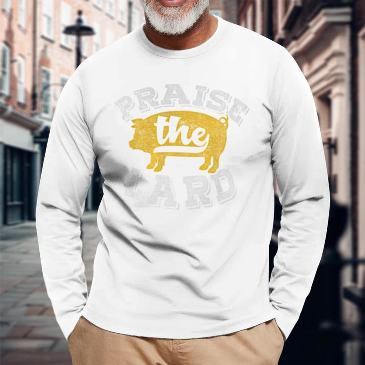 Praise The Lard Barbecue Fathers Day Long Sleeve T-Shirt Gifts for Old Men