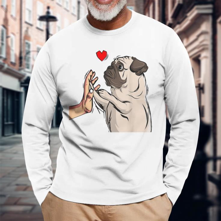 Pug Love Dog Holder Idea Langarmshirts Geschenke für alte Männer
