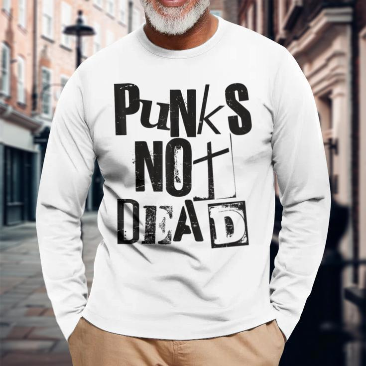 Punk Not Dead Vintage Grunge Punk Is Not Dead Rock Langarmshirts Geschenke für alte Männer