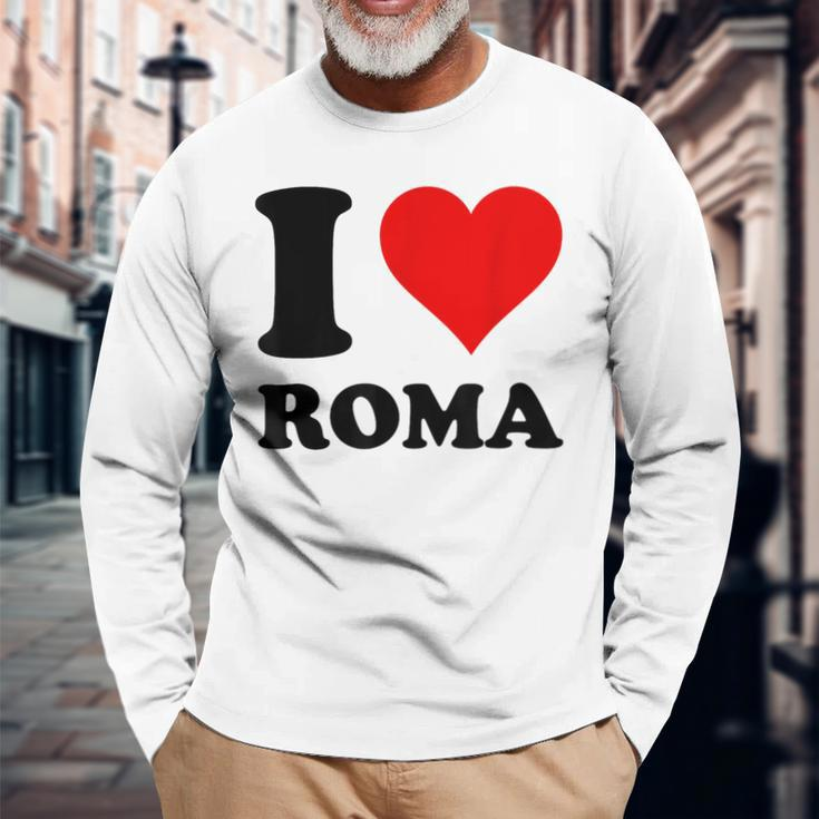 Red Heart I Love Roma Long Sleeve T-Shirt Gifts for Old Men