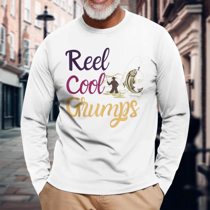 Reel Cool Grumps Vintage Fishing Father's Day Long Sleeve T-Shirt Gifts for Old Men