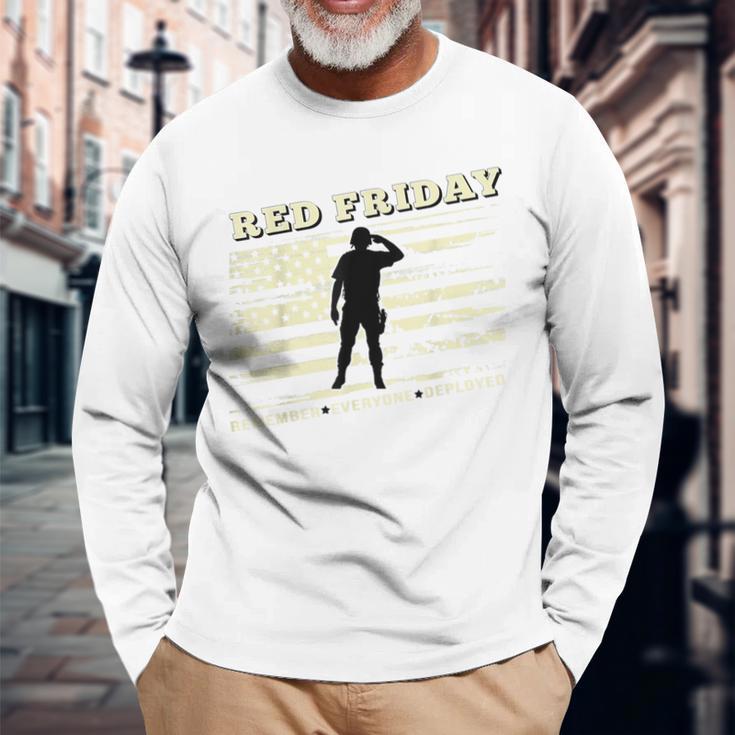 Remember Everyone Deployed Veteran Long Sleeve T-Shirt Gifts for Old Men