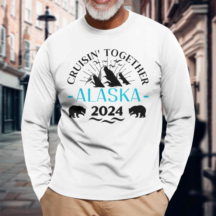 Retro Alaska Cruise 2024 Family Cruise 2024 Family Matching Long Sleeve T-Shirt Gifts for Old Men