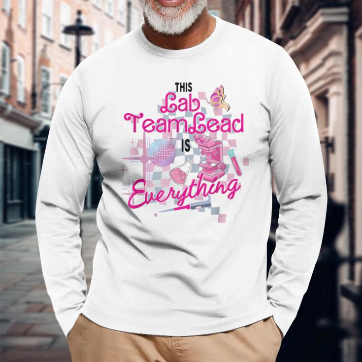 Retro This Lab Team Lead Is Everything Lab Week 2024 Long Sleeve T-Shirt Gifts for Old Men