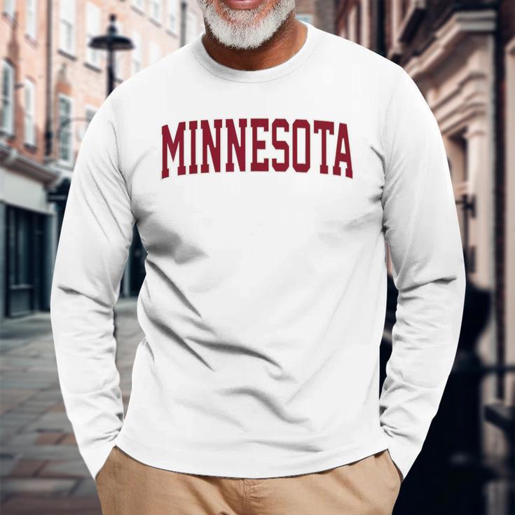 Retro Minnesota Vintage Minnesota Gold Maroon Throwback Long Sleeve T-Shirt Gifts for Old Men