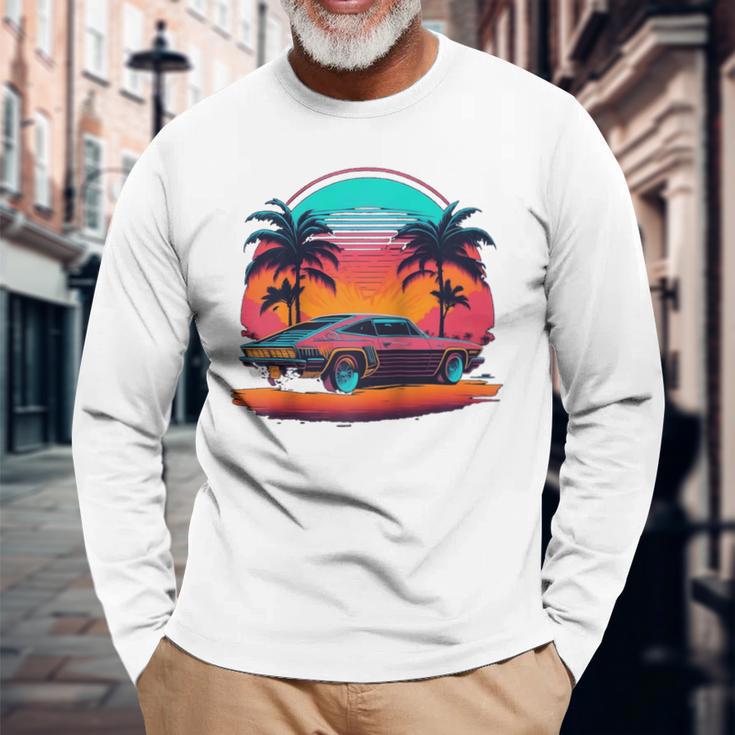 Retro Oldtimer Oldtimer Geschenk Für Mann Papa Raglan Langarmshirts Geschenke für alte Männer