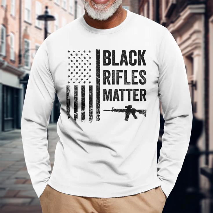 Rifles Matter Pro Gun Rights Camo Usa Flag Langarmshirts Geschenke für alte Männer