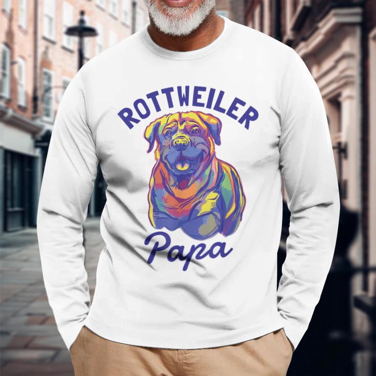 Rottweiler Papa Rottie Dad Dog Lovers Langarmshirts Geschenke für alte Männer