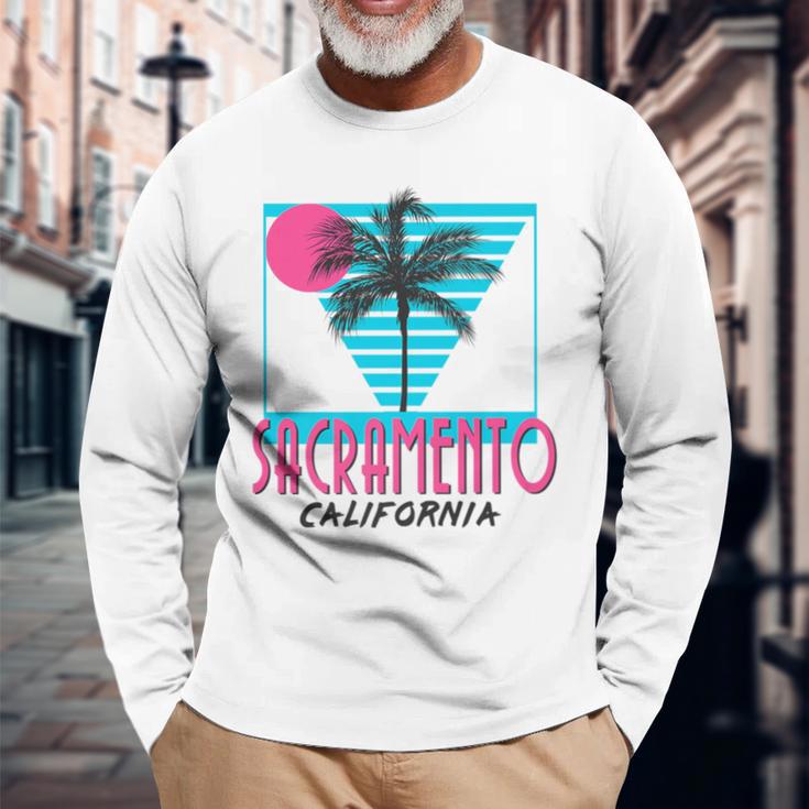 Sacramento CaliforniaRetro Ca Cool Long Sleeve T-Shirt Gifts for Old Men