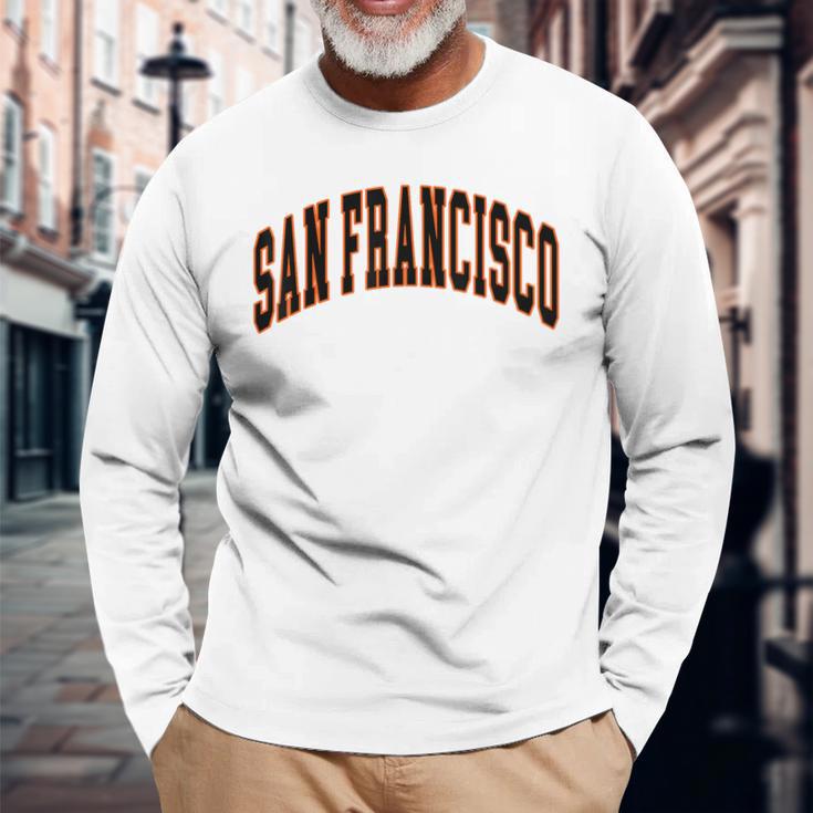 San Francisco Text Long Sleeve T-Shirt Gifts for Old Men