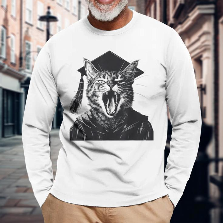 Seniors Graduation Cat Cat Long Sleeve T-Shirt Gifts for Old Men