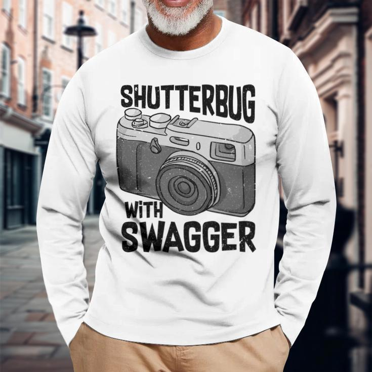 Shutterbug With Swagger Fotograf Lustige Fotografie Langarmshirts Geschenke für alte Männer