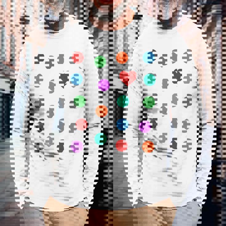 Spotty Dots Spots & Heart Yellow Men Women Children Spot Long Sleeve T-Shirt Gifts for Old Men
