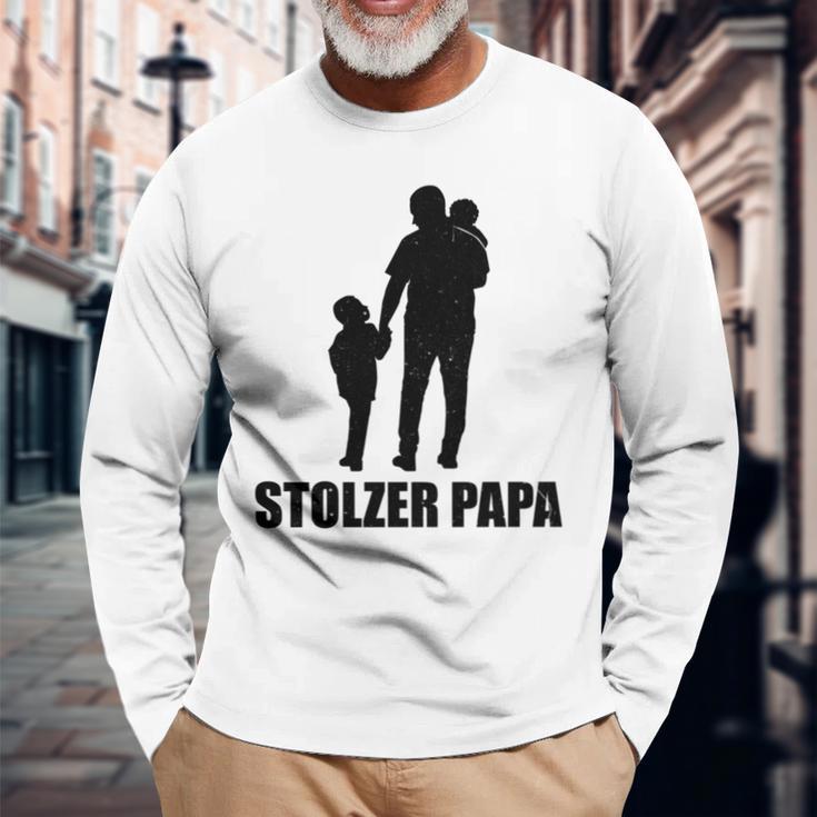 Stolzer Papa Sohn Und Tochterater Papi Langarmshirts Geschenke für alte Männer