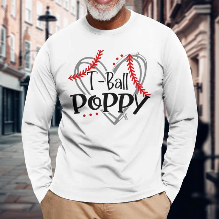 T-Ball Poppy Heart Ball Poppy Pride Long Sleeve T-Shirt Gifts for Old Men