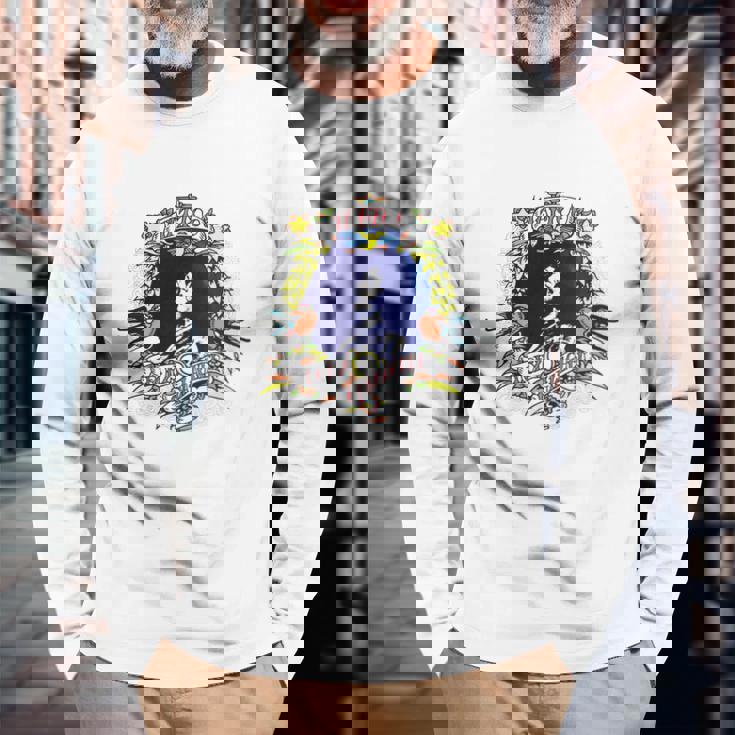 T-shirt à manches longues Blanc Design Coloré Bande Dessinée Cadeaux pour les vieillards