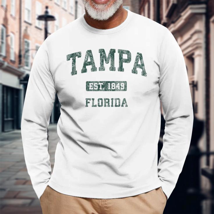 Tampa Florida Fl Vintage Athletic Sports Long Sleeve T-Shirt Gifts for Old Men