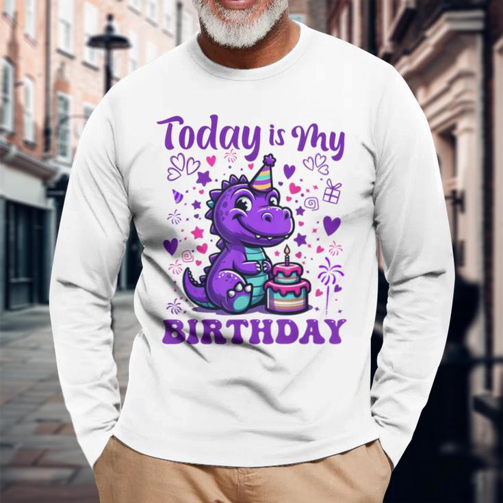 Today Is My Birthday Dinosaurier Party Dekorationen Langarmshirts Geschenke für alte Männer