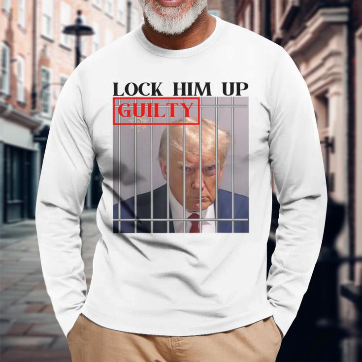 Trump Hot Lock Him Up Guilty Jail Prison Anti-Trump Long Sleeve T-Shirt Gifts for Old Men