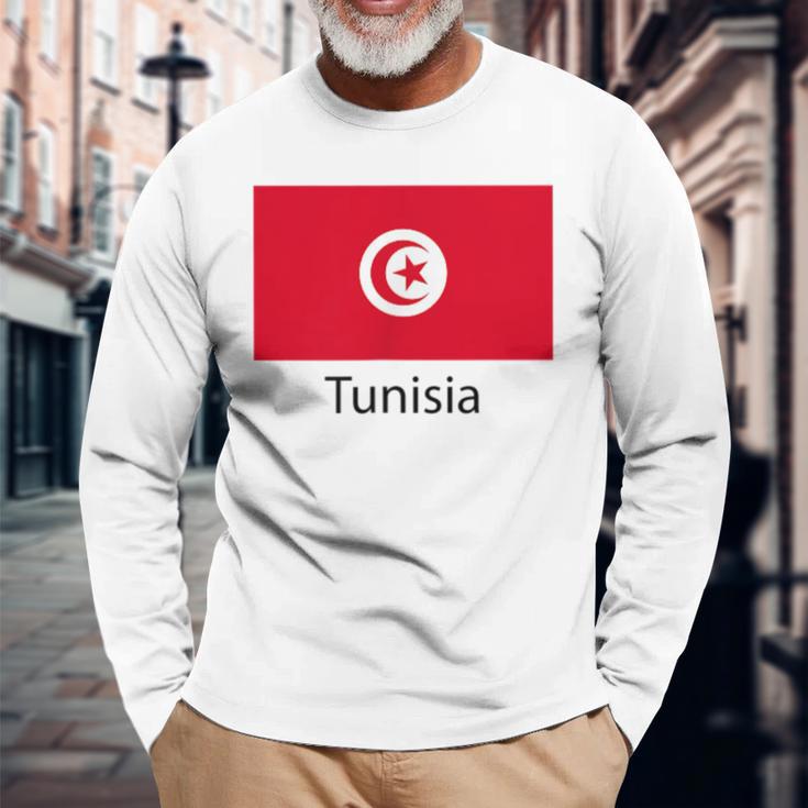 Tunesien Flagge Deko Araber Afrika Damen Herren Tunisiyya Langarmshirts Geschenke für alte Männer