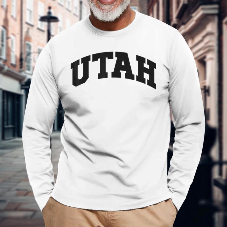 Utah College University Text Style Long Sleeve T-Shirt Gifts for Old Men