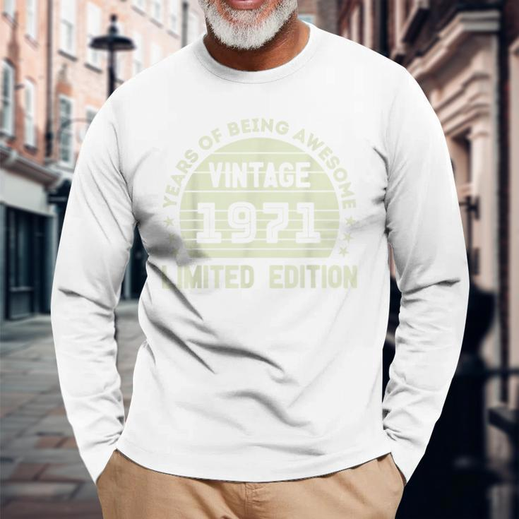 Vintage 1971For Retro 1971 Birthday Long Sleeve T-Shirt Gifts for Old Men
