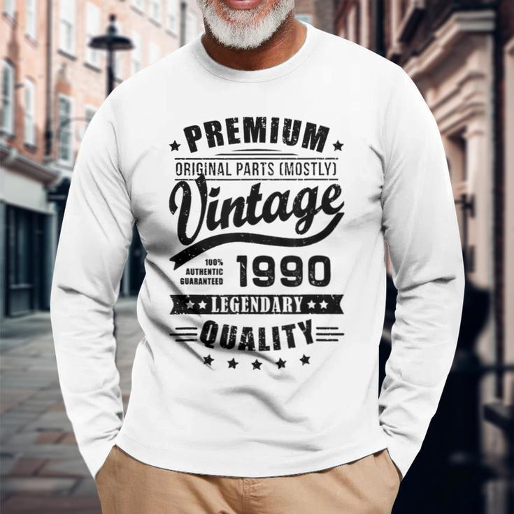 Vintage 1990For Retro 1990 Birthday Long Sleeve T-Shirt Gifts for Old Men
