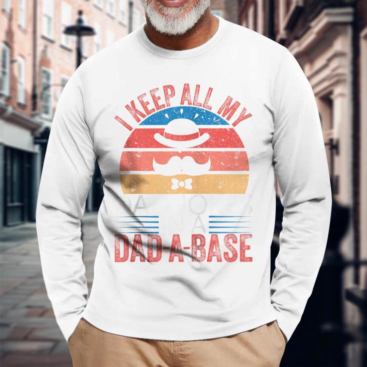 Vintage Dad Ich Halte Alle Meine Papa-Witze In Einem Dad-A-Base Lustig Kapuzenjacke Langarmshirts Geschenke für alte Männer