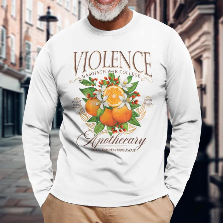 Violet Apothecary Basgiath War College Fourth Wing Bookish Long Sleeve T-Shirt Gifts for Old Men