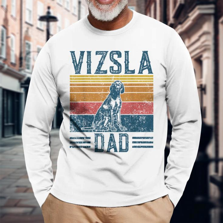 Vizsla Dad Vintage Hungarian Vorstehung Dog Vizsla Dad Langarmshirts Geschenke für alte Männer
