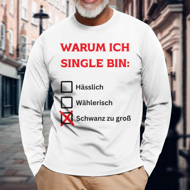 Warum Ich Single Bin German Langarmshirts Geschenke für alte Männer